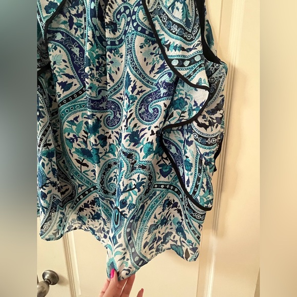 AB Studio Sleeveless Patterned Ruffle Detailed Blouse Women’s Size 3X - Picture 6 of 16